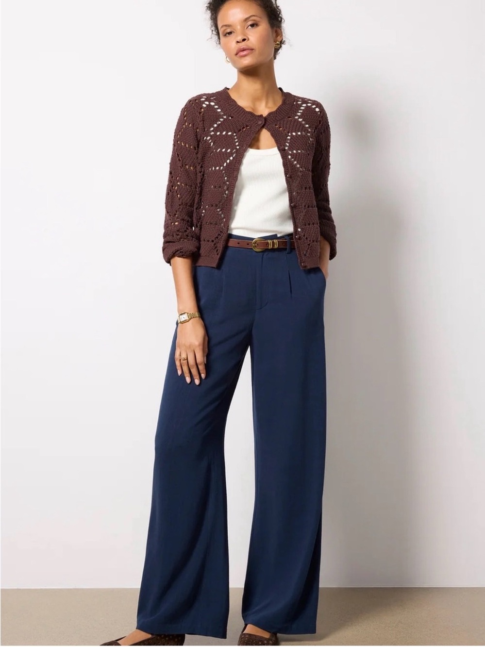 Z Supply Navy Vivian Wide Leg Pants Size XS